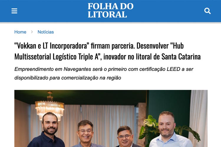 Parceria Lt Incorporadora & Vokkan Folha do Litoral
