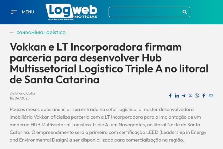 Parceria Lt Incorporadora & Vokkan LogWeb Notícias